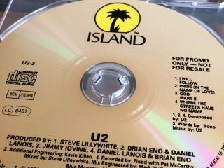 U2: October 1991 - Mega Rare Ltd Ed UK Promo CD - Only 250 Pressed - Cat: U2 3 7