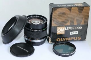 OLYMPUS ZUIKO MC AUTO - W 24/2 24mm f2 LENS RARE HOOD FOR OM OM - 2 OM3 OM4 TI 10