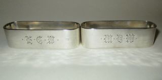 Antique Randahl Sterling Silver Hand Wrought Napkin Rings 199 Monogramed