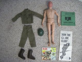 Vintage Gi Joe Action Soldier With Red Hair Outfit And Manuals