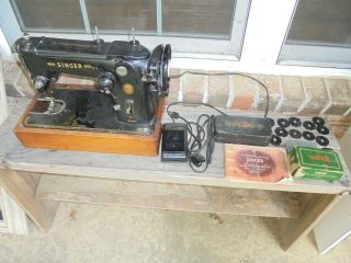 Vintage 1954 Singer Model 306k Sewing Machine All Metal Pedal Accessories More