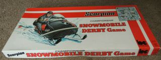 Scorpion Snowmobile Derby Board Game Rare 1969 Burton Cole