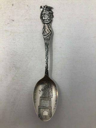 Baker Manchester Sterling Souvenir Spoon Indian Corn Carnival Atchison Kansas
