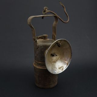 Vintage Antique Brass Coal Miners Carbide Lantern Justrite Handheld Lantern