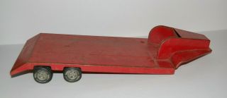 Vintage Tonka Lowboy Gooseneck Trailer Only Pressed Steel Toy Red 5