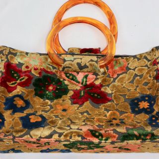 Vintage Rare Authentic JR Florida Tapestry Carpet Bag Handbag Floral Purse 4