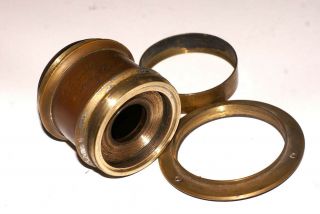 1 glass element vintage brass lens Lancaster and Sons Birmingham Covers 5x7 