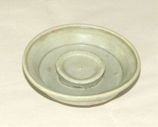 Chinese Tomb Burial Pottery Candle Holder Celadon C.  Pre - 1800 / 4 " D X 1.  25 " H