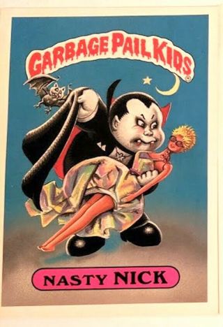 Vtg 1985 Garbage Pail Kids Series 1 Card 1a Nasty Nick Award Back