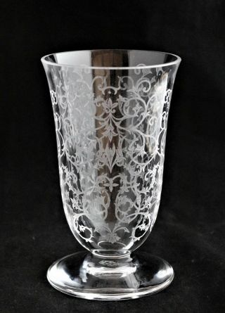 Vintage Baccarat France Crystal Erna Pattern Glass Footed Vase - Etched Crystal