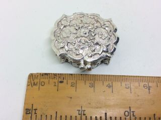 Antique Vintage Silver Metal Jewellery Box/trinket/pill/snuff Fob Box 2