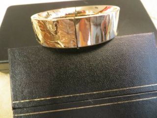 Antique Victorian Rose Gold Filled Floral Pattern Bangle Bracelet 3