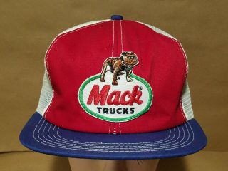 Rare Vintage Mack Trucks Bulldog Patch Mesh Hat Cap Snapback Truckers K - Products