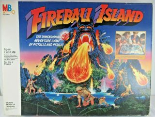 Vintage 1986 Milton Bradley Fireball Island 3 - D Game