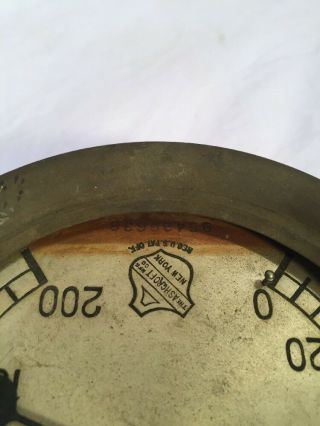 Vintage Brass Ashcroft Mfg Steam Gauge 0 - 200 Steampunk Railroad 6” 8