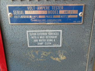 Vintage SUN ELECTRIC VAT - 33 Volt Ampere Tester Meter or Restore RARE 6