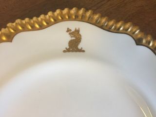 Antique Spode Porcelain Dinner Plate Thomas Goode White & Gold Armorial Crest 2