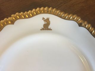 Antique Spode Porcelain Dinner Plate Thomas Goode White & Gold Armorial Crest 5