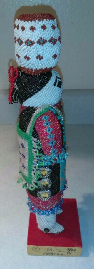 Seed Bead Doll Native American Zuni Signed Folk Art Vintage Rare Fetish Figure 4