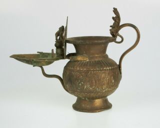 Antique Indian Asian Hindu Ganesha Brass Lamp.