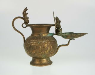 Antique Indian Asian Hindu Ganesha brass lamp. 3