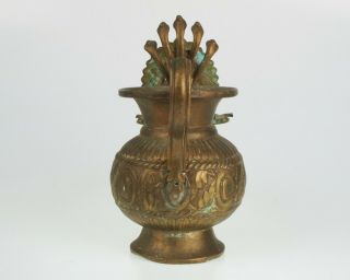 Antique Indian Asian Hindu Ganesha brass lamp. 7