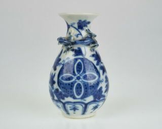 Antique Chinese Blue And White Dragon Porcelain Vase