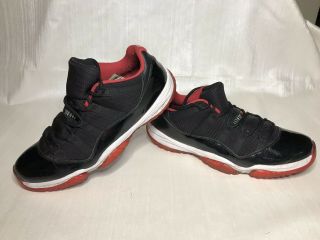 Worn Mens Nike Air Jordan Retro 11 Xi Low Black White Red Bred Og Rare Vtg Sz 12