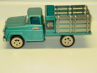 Vintage Tonka Farms Stake Truck,  Pressed Steel Toy Vehicle,  Teal 1960