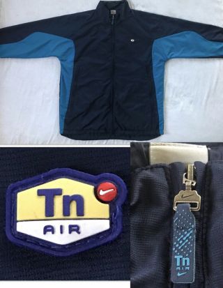 Vintage Nike Air Max Plus Tn Windbreaker Zip Up Jacket Men Sz Xl Blue 1990s 2000