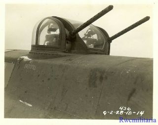 Org.  Photo: B - 17 Bomber Top Turret Gunners Position Named " My Babydoll "