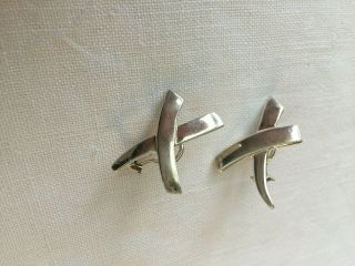 Tiffany & Co.  Paloma Picasso Earrings Sterling Silver 925 " X " - Designer Signed