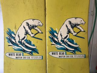 Vintage White Bear Lake Water Skis - Yellow - 66” Long