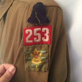 Vintage early 1940s Boy Scouts Uniform Shirt Philadelphia UNAMI Lodge Troop 253 2