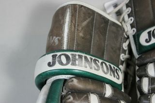 Vintage Johnsons 90 Rare Armored Hockey Gloves (BA) 2