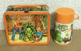 Rare Vtg Sigmund And The Sea Monsters Lunch Box Thermos Embossed Raised Aladdin