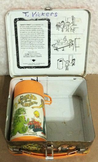 RARE VTG Sigmund And The Sea Monsters Lunch Box Thermos Embossed Raised Aladdin 4