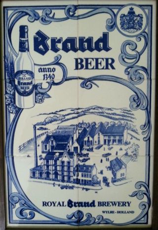 Vintage Dutch Delft Blue Royal Brand Beer Advertisment Tiles Collage