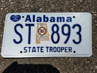 Rare Alabama State Trooper Highway Patrol License Plate St - 893