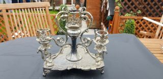 An Antique Victorian Silver Plated Candle Holder By J.  Deakin & Sons.  1800.  S.