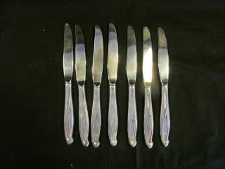 Reed & Barton Sterling Silver Sculpture Set Of Seven Dinner Knives