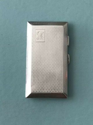 Art Deco Solid Silver Small Cigarette Case / Pill Box Chester 1926