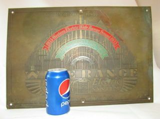 Rare Western Electric Wide Range Sound Theater Sign Brass 1930s ArtDeco 11