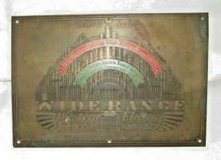Rare Western Electric Wide Range Sound Theater Sign Brass 1930s Artdeco