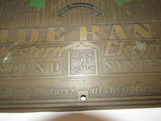 Rare Western Electric Wide Range Sound Theater Sign Brass 1930s ArtDeco 5