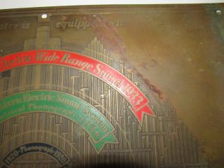 Rare Western Electric Wide Range Sound Theater Sign Brass 1930s ArtDeco 6