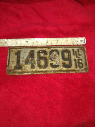 Vintage Miniature Illinois License Plate 14699 Ill Motorcycle Plate
