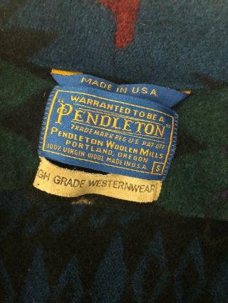 VINTAGE Pendleton Men’s Wool Blanket Robe Southwest Lodge Size SMALL Indian USA 2