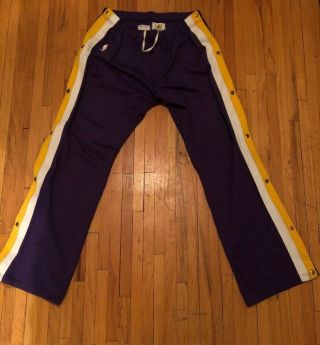 Vintage Los Angeles Lakers Macgregor Sand Knit Mens Warm Up Pants 80s Basketball