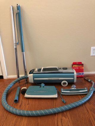 Vintage Electrolux Model 1205 Blue Vacuum Cleaner Accessories & Power Nozzle
